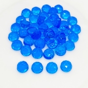  98.60 Cts. Hydro Swiss Blue Quartz 8mm Rose Cut Round Shape AAA Grade Cabochons Parcel - Total 45 Pcs.