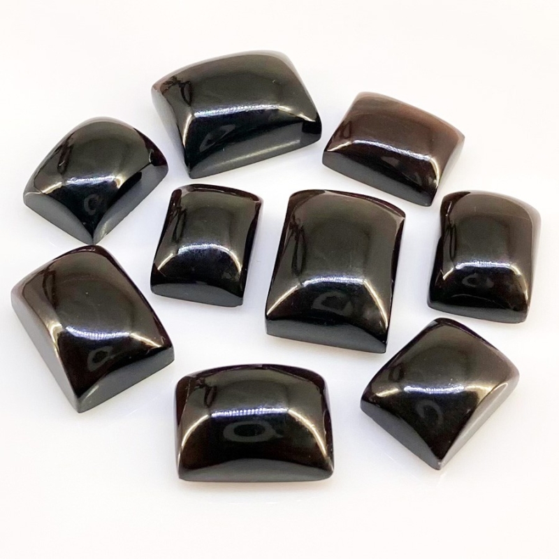 175 Carat Smoky Quartz 16x12-20x15mm Smooth Cushion Shape AAA Grade Cabochons Parcel - Total 9 Pcs.