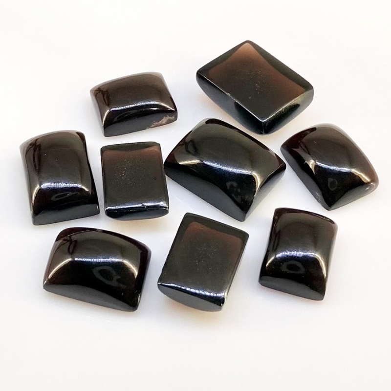 175 Carat Smoky Quartz 16x12-20x15mm Smooth Cushion Shape AAA Grade Cabochons Parcel - Total 9 Pcs.