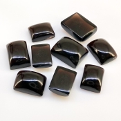 175 Carat Smoky Quartz 16x12-20x15mm Smooth Cushion Shape AAA Grade Cabochons Parcel - Total 9 Pcs.