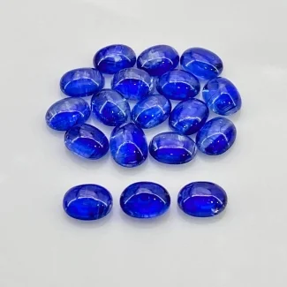 46.45 Cts. Kyanite 9x7mm Smooth Oval Shape AA Grade Cabochons Parcel - Total 18 Pcs.
