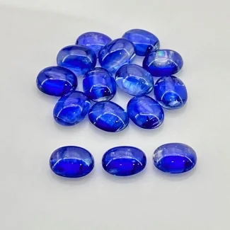 38.50 Cts. Kyanite 9x7mm Smooth Oval Shape AA Grade Cabochons Parcel - Total 15 Pcs.