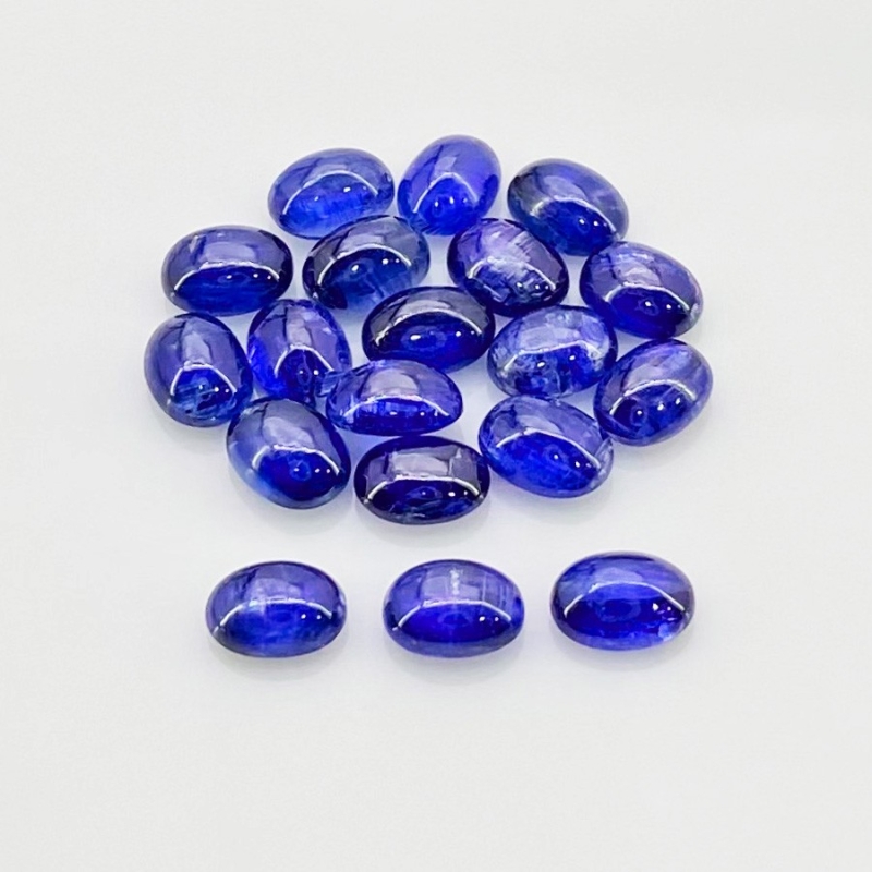 34.65 Cts. Kyanite 8x6mm Smooth Oval Shape AA Grade Cabochons Parcel - Total 19 Pcs.