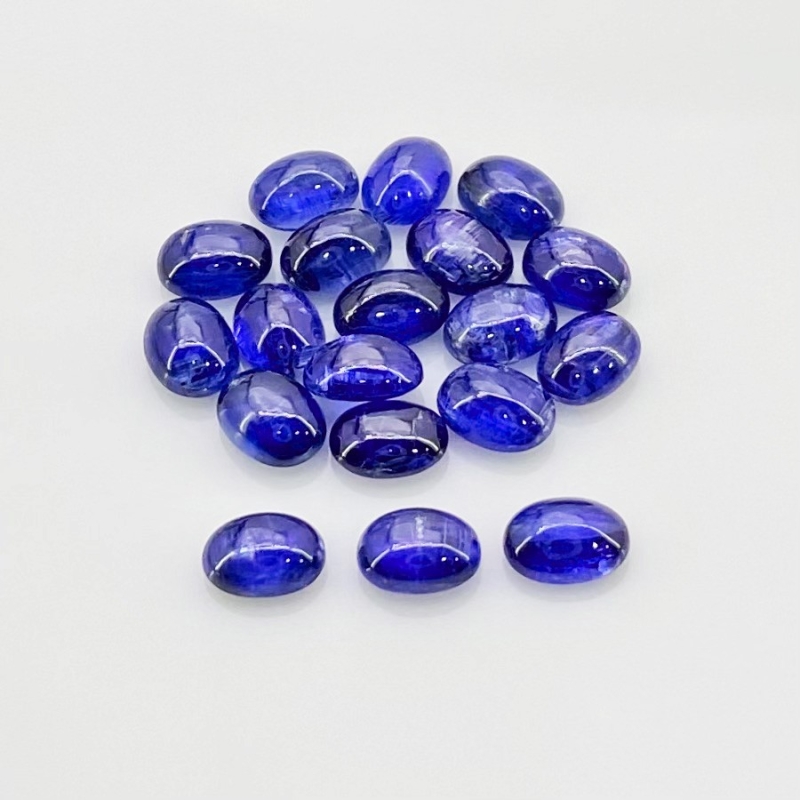 30.40 Cts. Kyanite 8x6mm Smooth Oval Shape AA Grade Cabochons Parcel - Total 16 Pcs.