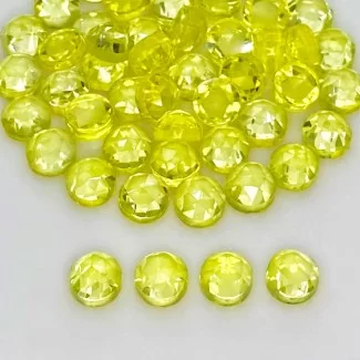 Lab Yellow Sapphire Rose Cut Round Shape AAA Grade Cabochon Parcel - 6mm - 50 Pc. - 78.60 Cts.