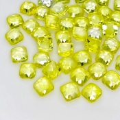  74.20 Cts. Lab Yellow Sapphire 6mm Rose Cut Square Cushion Shape AAA Grade Cabochons Parcel - Total 45 Pcs.