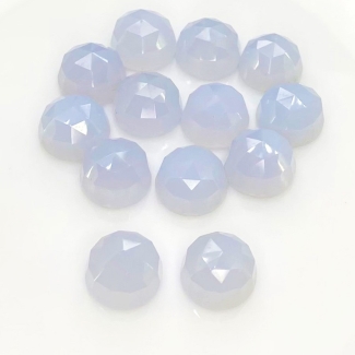 Blue Chalcedony 12mm Rose Cut Round Shape AA Grade Cabochons Parcel - Total 13 Pcs. of 