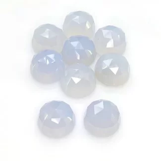 Natural Blue Chalcedony Faceted Round Shape AA Grade Cabochon Parcel - 12mm - 9 Pc. - 70.15 Carat