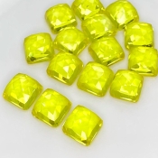  127.35 Cts. Lab Yellow Sapphire 10mm Rose Cut Square Cushion Shape AAA Grade Cabochons Parcel - Total 15 Pcs.