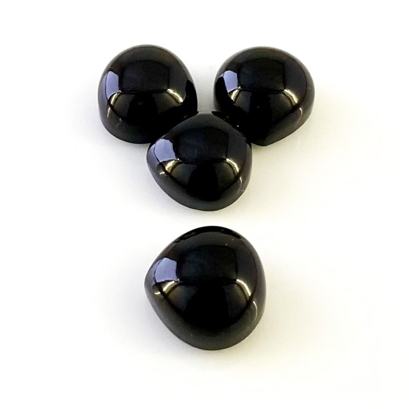 49.10 Carat Smoky Quartz 13.5-15mm Smooth Heart Shape AAA Grade Cabochons Parcel - Total 4 Pcs.