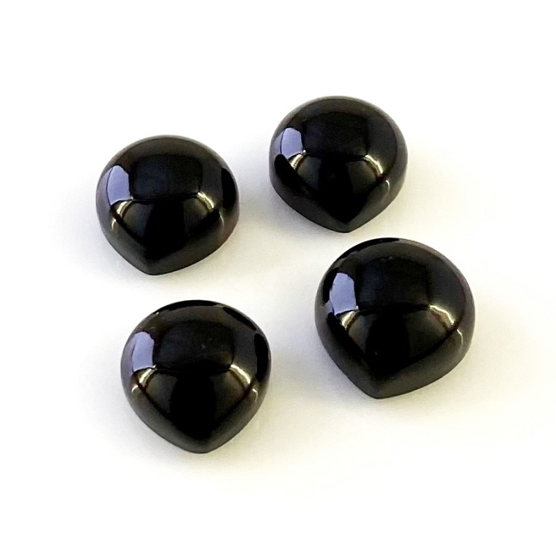 49.10 Carat Smoky Quartz 13.5-15mm Smooth Heart Shape AAA Grade Cabochons Parcel - Total 4 Pcs.
