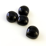 49.10 Carat Smoky Quartz 13.5-15mm Smooth Heart Shape AAA Grade Cabochons Parcel - Total 4 Pcs.