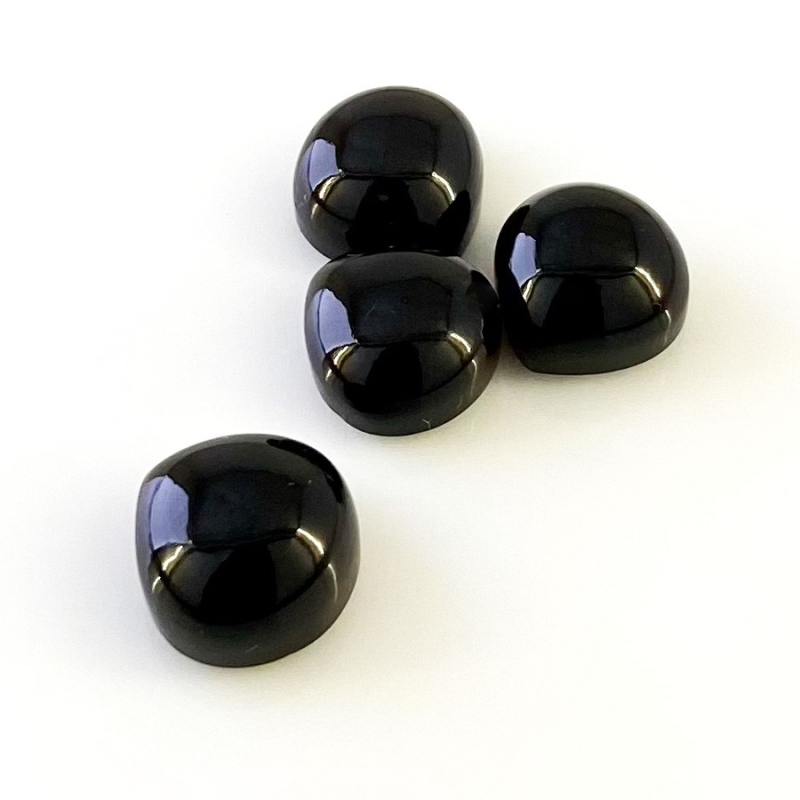 49.10 Carat Smoky Quartz 13.5-15mm Smooth Heart Shape AAA Grade Cabochons Parcel - Total 4 Pcs.