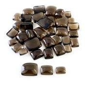 122.60 Carat Smoky Quartz 7x5-12x10mm Smooth Cushion Shape AAA Grade Cabochons Parcel - Total 40 Pcs.