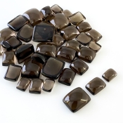 122.60 Carat Smoky Quartz 7x5-12x10mm Smooth Cushion Shape AAA Grade Cabochons Parcel - Total 40 Pcs.