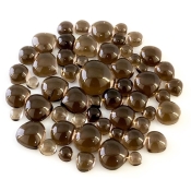 105.10 Carat Smoky Quartz 4-14mm Smooth Heart Shape AAA Grade Cabochons Parcel - Total 55 Pcs.