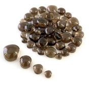105.10 Carat Smoky Quartz 4-14mm Smooth Heart Shape AAA Grade Cabochons Parcel - Total 55 Pcs.