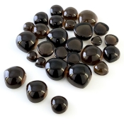 160.80 Carat Smoky Quartz 7-15mm Smooth Heart Shape AAA Grade Cabochons Parcel - Total 28 Pcs.