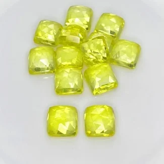  104.45 Cts. Lab Yellow Sapphire 10mm Rose Cut Square Cushion Shape AAA Grade Cabochons Parcel - Total 13 Pcs.