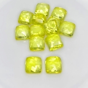 104.45 Cts. Lab Yellow Sapphire 10mm Rose Cut Square Cushion Shape AAA Grade Cabochons Parcel - Total 13 Pcs.