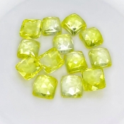  105.85 Cts. Lab Yellow Sapphire 10mm Rose Cut Square Cushion Shape AAA Grade Cabochons Parcel - Total 13 Pcs.