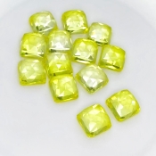  105.85 Cts. Lab Yellow Sapphire 10mm Rose Cut Square Cushion Shape AAA Grade Cabochons Parcel - Total 13 Pcs.