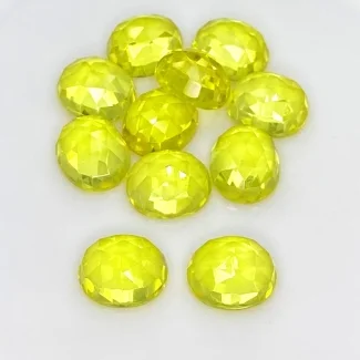  89.70 Cts. Lab Yellow Sapphire 12x10mm Rose Cut Oval Shape AAA Grade Cabochons Parcel - Total 11 Pcs.