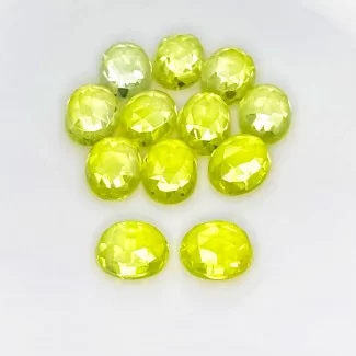 Lab Yellow Sapphire Rose Cut Oval Shape AAA Grade Cabochon Parcel - 10X8mm - 12 Pc. - 57.70 Cts.