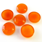 142.50 Cts. Carnelian 20mm Smooth Round Shape AA Grade Cabochons Parcel - Total 6 Pcs.