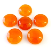 142.50 Cts. Carnelian 20mm Smooth Round Shape AA Grade Cabochons Parcel - Total 6 Pcs.