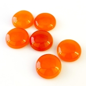 142.50 Cts. Carnelian 20mm Smooth Round Shape AA Grade Cabochons Parcel - Total 6 Pcs.
