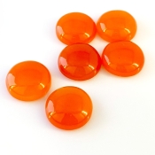 142.50 Cts. Carnelian 20mm Smooth Round Shape AA Grade Cabochons Parcel - Total 6 Pcs.
