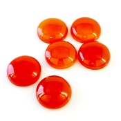 129 Cts. Carnelian 20mm Smooth Round Shape AA Grade Cabochons Parcel - Total 6 Pcs.
