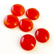 129 Cts. Carnelian 20mm Smooth Round Shape AA Grade Cabochons Parcel - Total 6 Pcs.