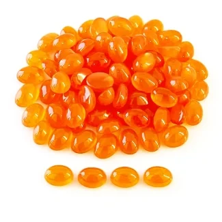 68.65 Carat Carnelian 7x5mm Smooth Oval Shape AA Grade Cabochons Parcel - Total 83 Pcs.