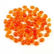 68.65 Carat Carnelian 7x5mm Smooth Oval Shape AA Grade Cabochons Parcel - Total 83 Pcs.