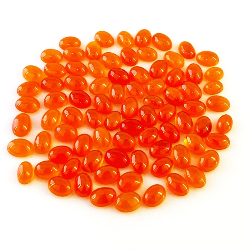 68.65 Carat Carnelian 7x5mm Smooth Oval Shape AA Grade Cabochons Parcel - Total 83 Pcs.