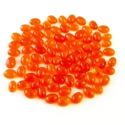 68.65 Carat Carnelian 7x5mm Smooth Oval Shape AA Grade Cabochons Parcel - Total 83 Pcs.