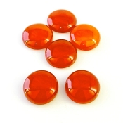 133 Cts. Carnelian 20mm Smooth Round Shape AA Grade Cabochons Parcel - Total 6 Pcs.