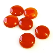 133 Cts. Carnelian 20mm Smooth Round Shape AA Grade Cabochons Parcel - Total 6 Pcs.