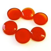 133 Cts. Carnelian 20mm Smooth Round Shape AA Grade Cabochons Parcel - Total 6 Pcs.