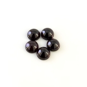 15.24 Carat Rhodolite Garnet 8mm Smooth Round Shape A Grade Cabochons Parcel - Total 5 Pcs.