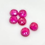  34.25 Carat Lab Ruby 10mm Rose Cut Round Shape AAA Grade Cabochons Parcel - Total 6 Pcs.