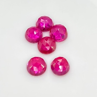 34.25 Carat Lab Ruby 10mm Rose Cut Round Shape AAA Grade Cabochons Parcel - Total 6 Pcs.
