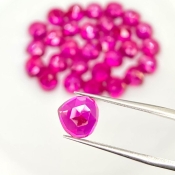  92.10 Cts. Lab Ruby 8mm Rose Cut Heart Shape AAA Grade Cabochons Parcel - Total 30 Pcs.