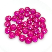  96.20 Cts. Lab Ruby 8mm Rose Cut Heart Shape AAA Grade Cabochons Parcel - Total 32 Pcs.