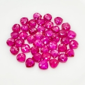  53.90 Cts. Lab Ruby 6mm Rose Cut Heart Shape AAA Grade Cabochons Parcel - Total 42 Pcs.