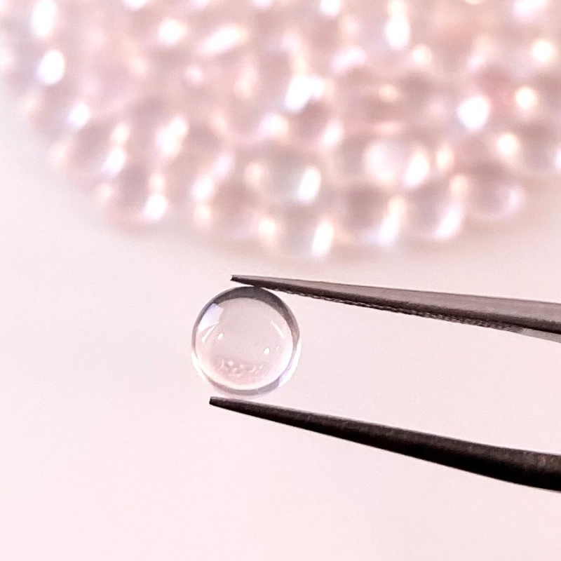 100.25 Cts. Rose Quartz 6mm Smooth Round Shape AA Grade Cabochons Parcel - Total 100 Pcs.