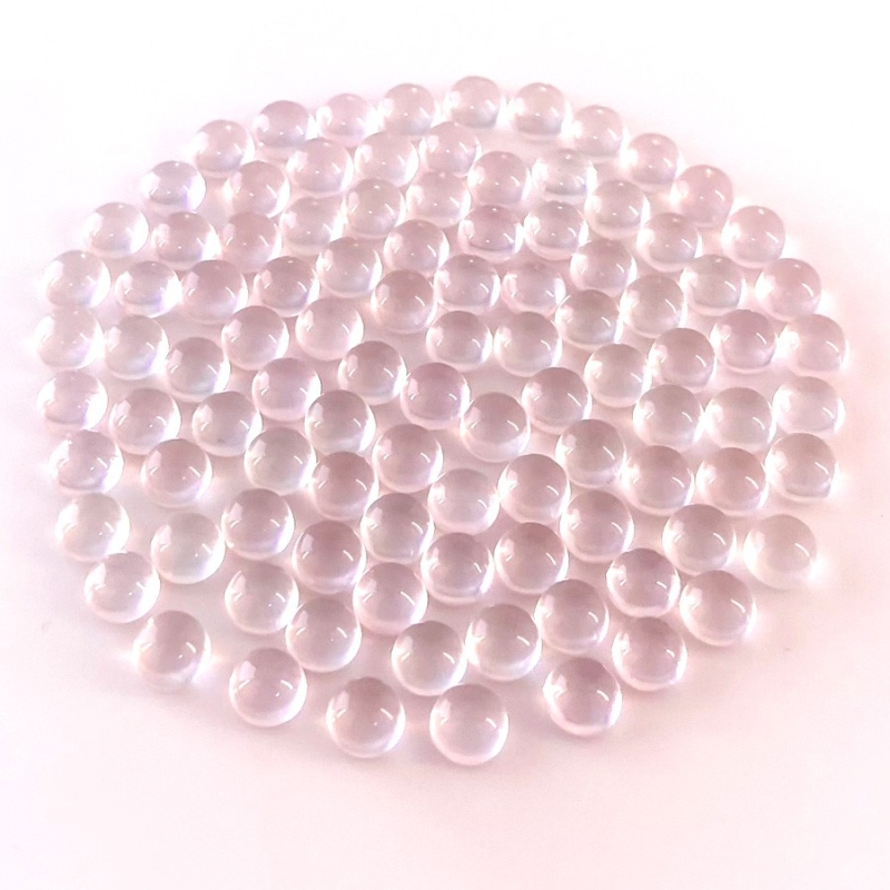 100.25 Cts. Rose Quartz 6mm Smooth Round Shape AA Grade Cabochons Parcel - Total 100 Pcs.