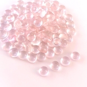 100.25 Cts. Rose Quartz 6mm Smooth Round Shape AA Grade Cabochons Parcel - Total 100 Pcs.